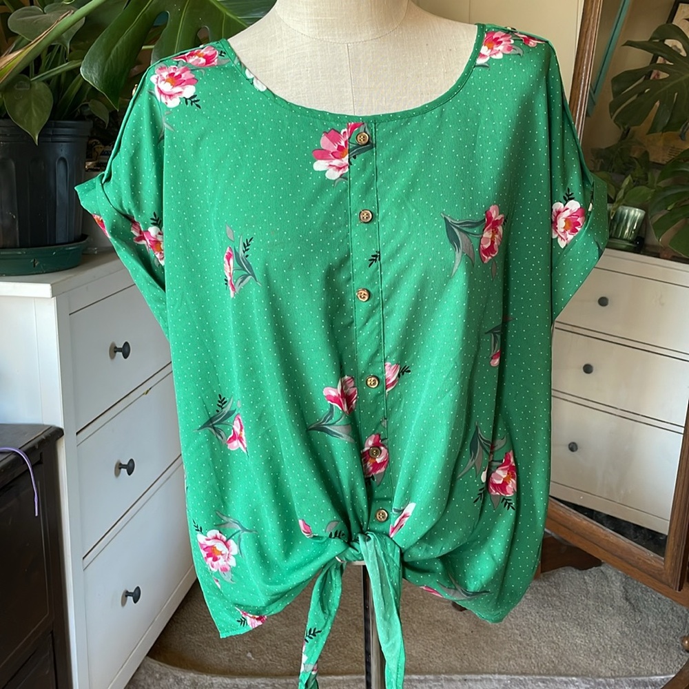 Speed Limit MPH cute vibrant green retro top, women’s 1X